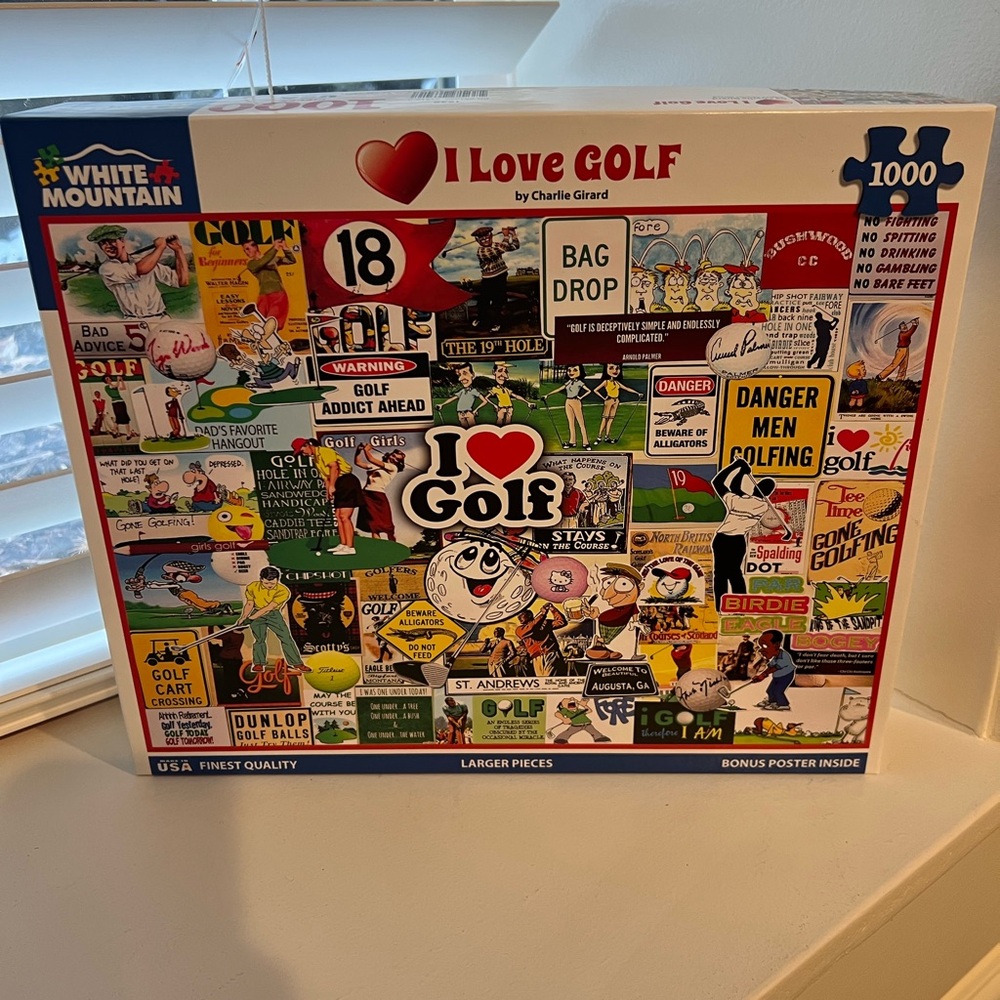 White Mountain I Love Golf 1000-Piece Jigsaw Puzzle - Multi